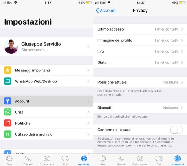 Come non far risultare letto un messaggio su WhatsApp iphone