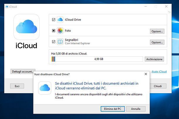 Come uscire da iCloud su PC