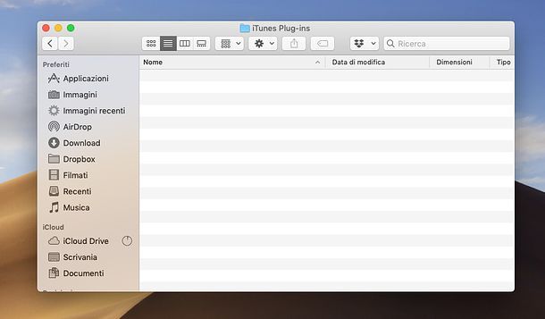 Cartella iTunes Plugins