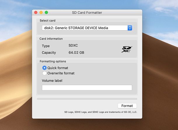 Come formattare scheda SD su Mac