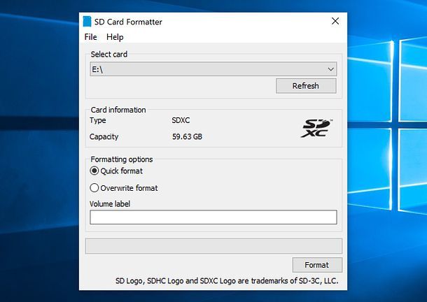 Come formattare scheda SD su Windows