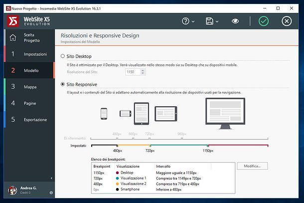 Risoluzioni WebSite X5