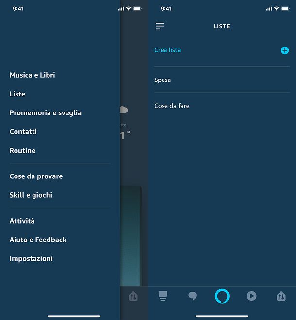 Liste e promemoria Alexa
