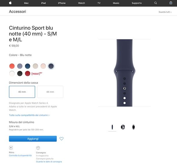 Come cambiare cinturino Apple Watch