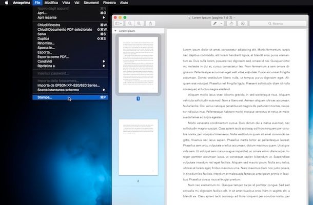 Come stampare da Mac