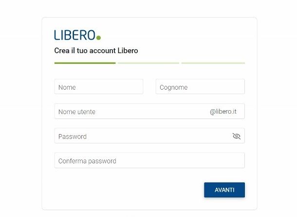 Libero Mail registrazione