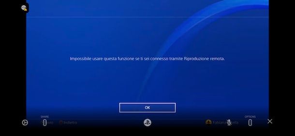 Controllo remoto PS4