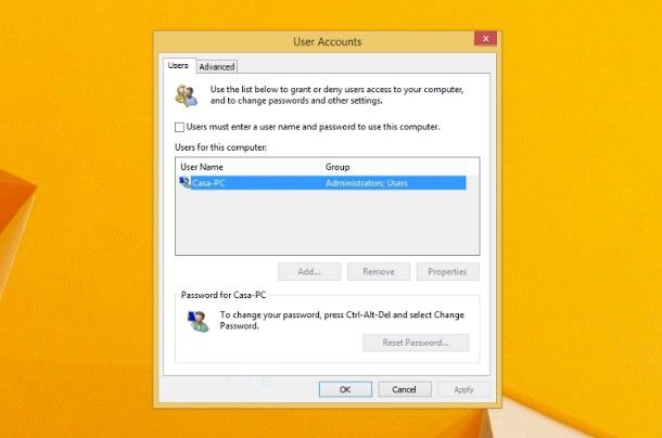 Come togliere la password all'avvio di Windows