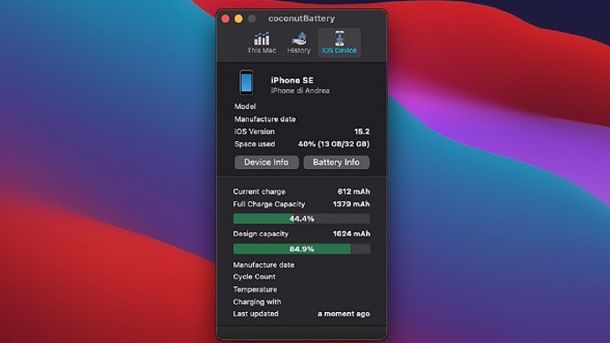 Programmi per batteria Mac coconutBattery