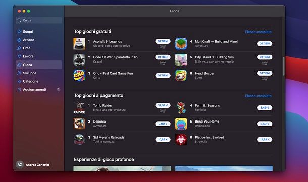 Mac App Store Giochi PC gratuiti