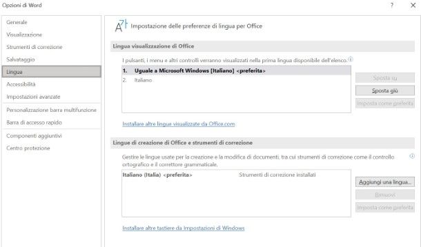 Come cambiare lingua di correzione su Word