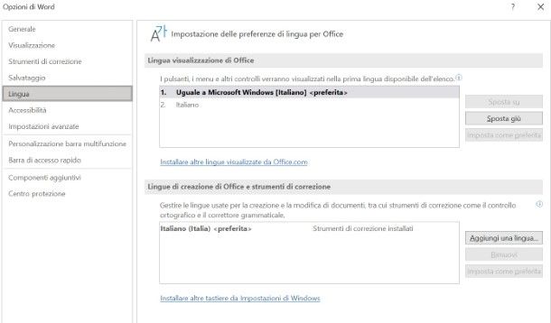 Come cambiare lingua di correzione su Word