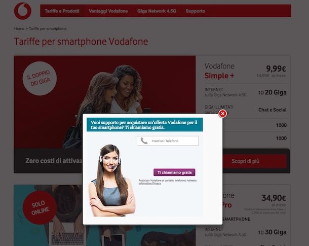 Come chiamare Vodafone da Wind