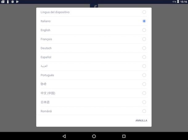 Come cambiare lingua su Facebook da cellulare