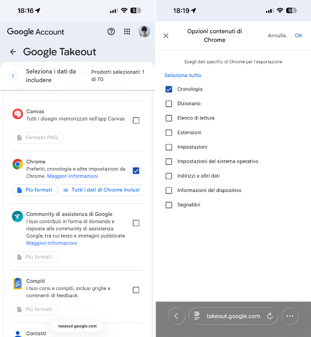 Takeout Chrome iPhone
