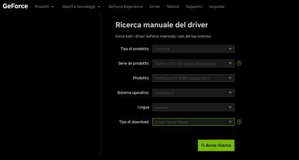 NVIDIA driver: download e installazione