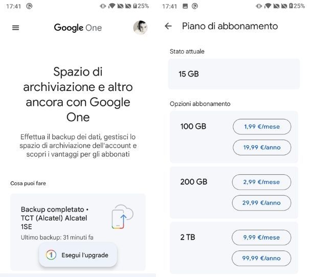 Google One Android app