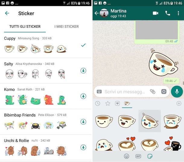 Come inviare sticker su WhatsApp