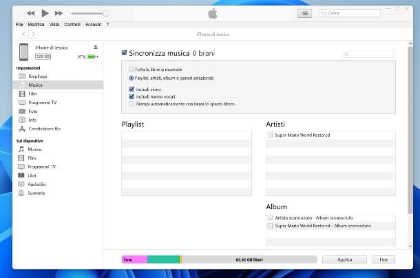 Come trasferire file da PC a iPhone con iTunes