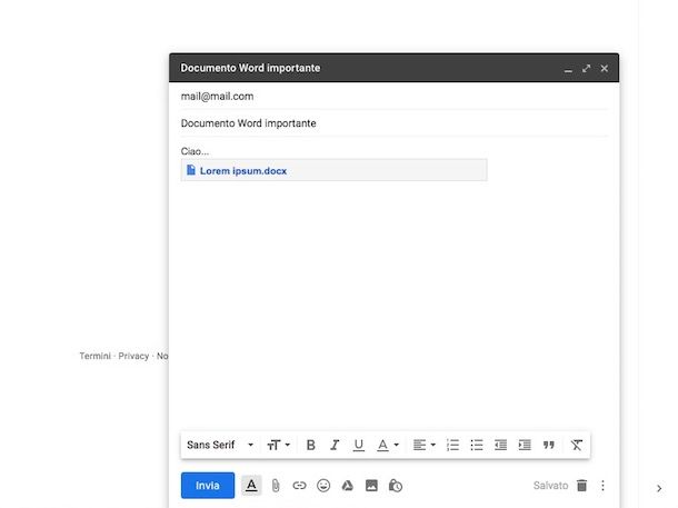 Come inviare un documento Word via mail