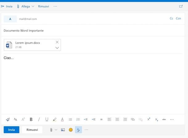 Come inviare un documento Word via mail