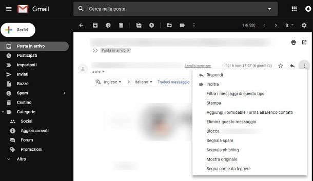 Come eliminare email da Gmail