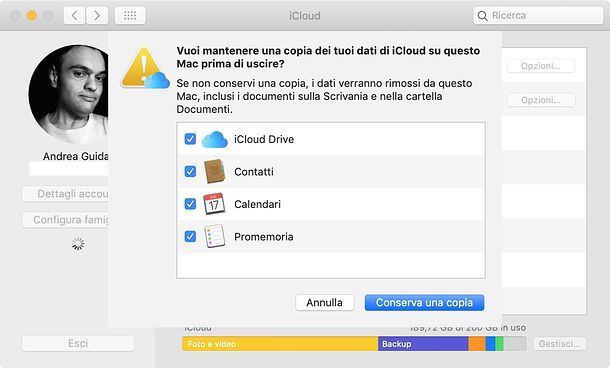 Come uscire da iCloud su Mac
