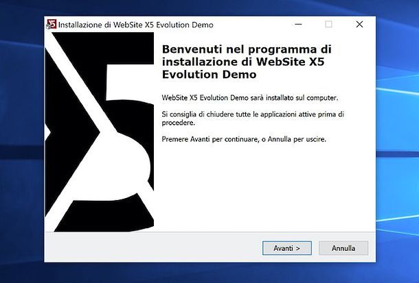 Installazione demo WebSite X5