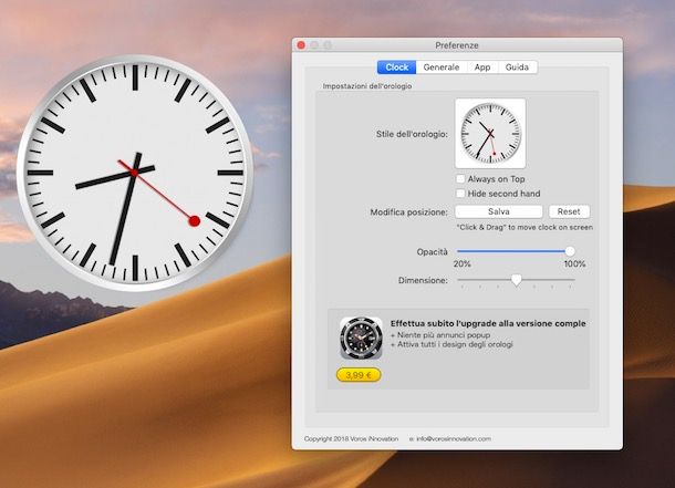 Come mettere l'orologio sul desktop