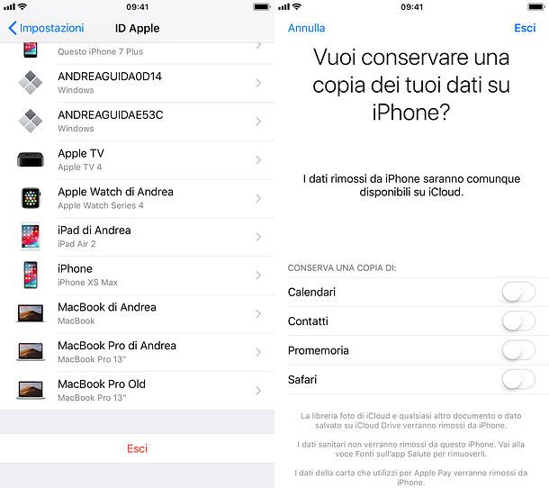 Come uscire da iCloud su iPhone