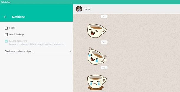 WhatsApp PC notifiche