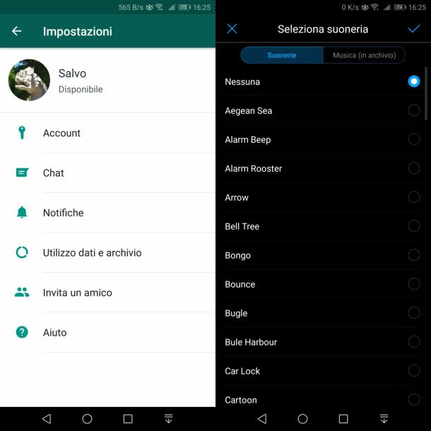 Notifiche WhatsApp Android