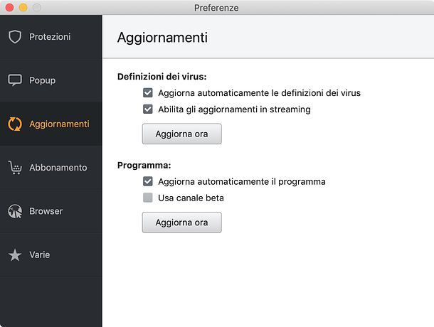 Come aggiornare Avast su Mac