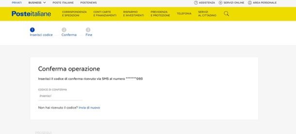 Recupero password Postepay