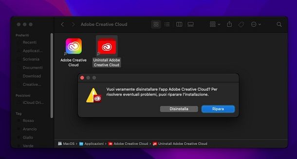 Come disinstallare Adobe Creative Cloud