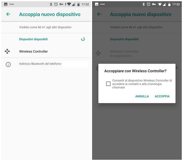 Collegamento Bluetooth Android