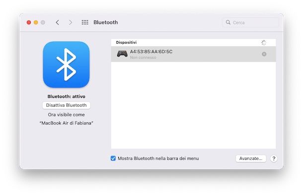 Attivare il Bluetooth da Preferenze di Sistema Mac