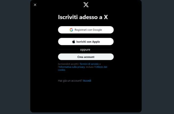 Come iscriversi a X (Twitter) PC