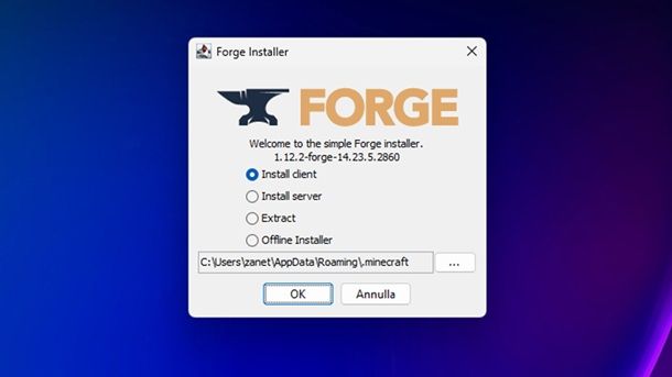 Installare Forge Minecraft