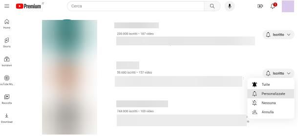 Come cancellare iscrizione canale YouTube