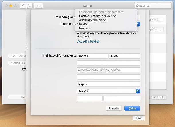 Come cambiare metodo di pagamento su iCloud