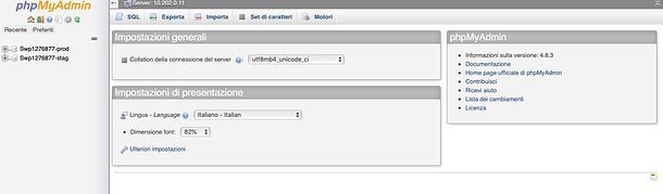 Database MySQL Aruba