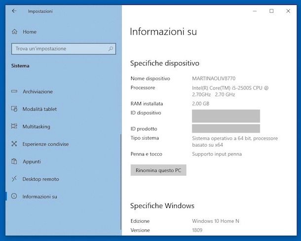 Come vedere i componenti del PC