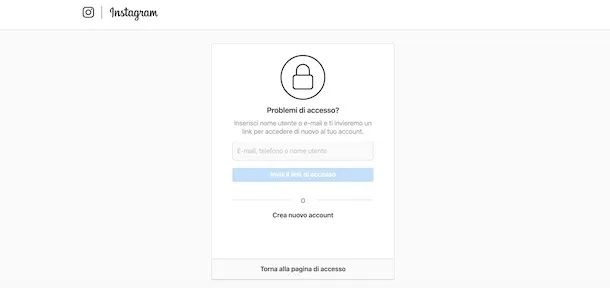 Recupero password Instagram da PC