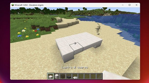 Lastra di quarzo auto base Minecraft