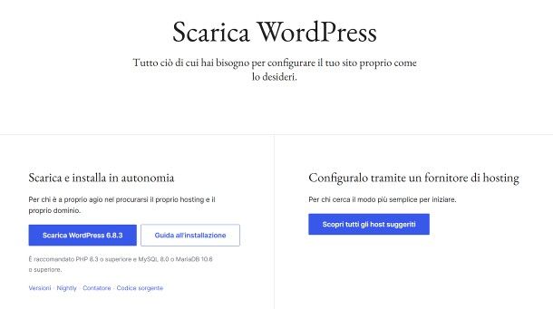 Come installare WordPress