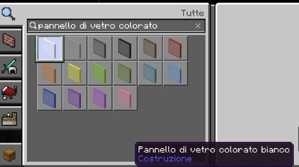 Pannello di vetro colorato bianco Minecraft Bedrock