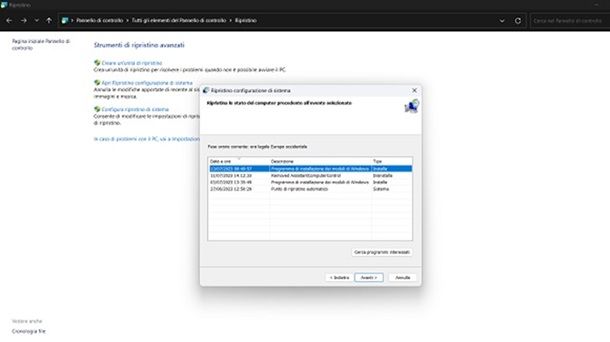 Punto di ripristino Windows 11