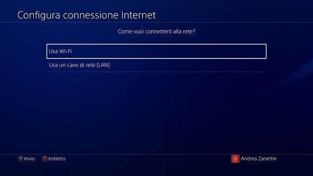 Collegare PS4 a Internet