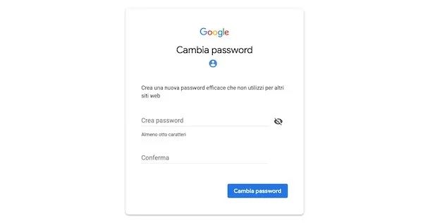 Recupero password Gmail/Google